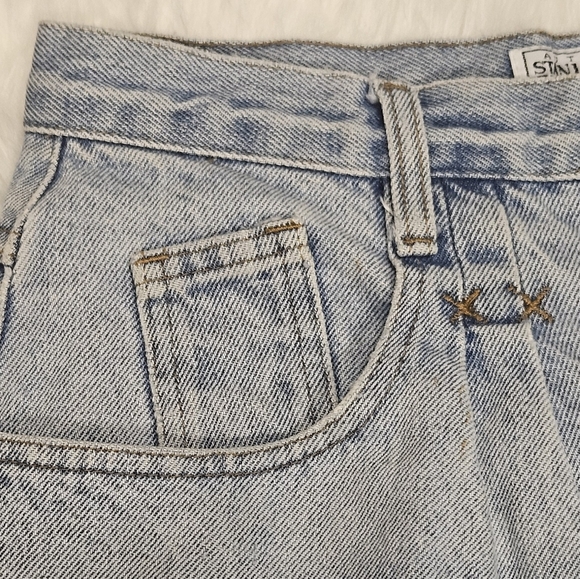 Vintage Stanley Morgan High Waist Denim Shorts light washed size 16 - Picture 5 of 12